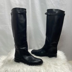Banana Republic Black Leather Knee High Boots, Size 8